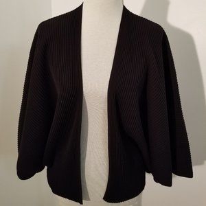 COS Black Ribbed Cardigan 3/4 sleeve